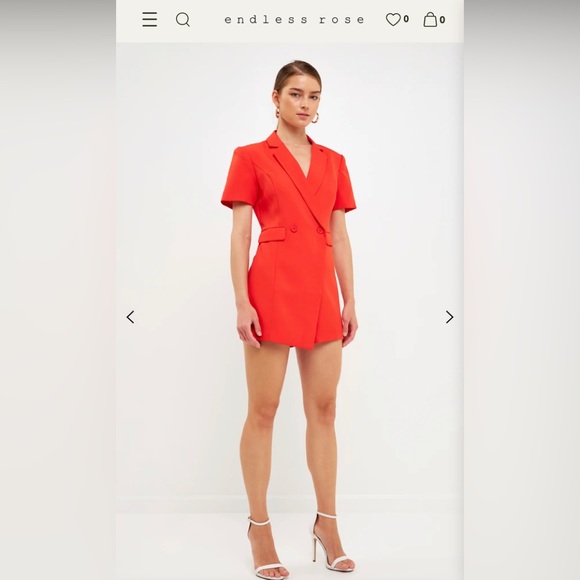 Endless Rose
Short Sleeve Blazer Romper Color Orange Size M - Picture 2 of 7